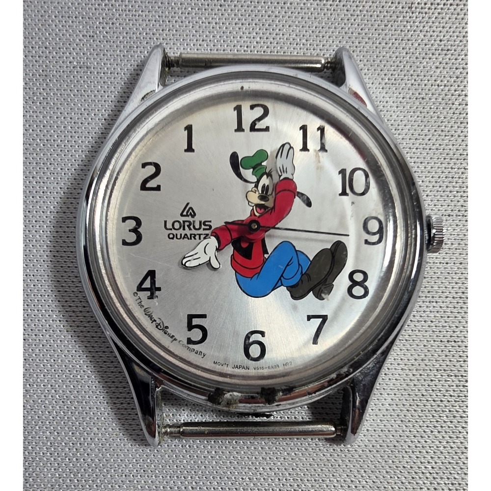 Rare Goofy Lorus Backwards Dial Watch. Walt Disney Company Runs Tested